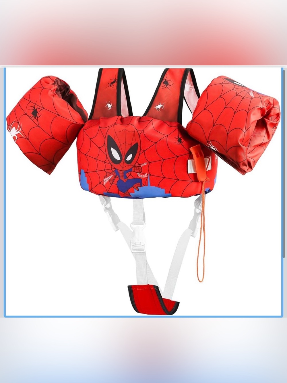 New Open Box SpidermanToddler Swim Vest w Arm Floaties Adjustable Crotch Straps